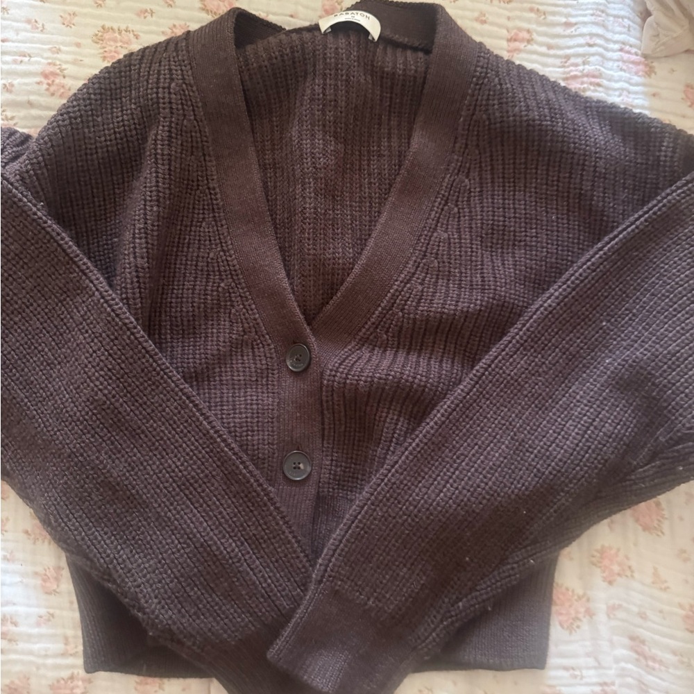 Babaton Chocolate Brown Knit Cardigan